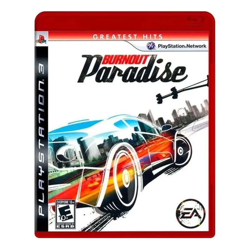 Jogo Burnout Paradise Ps3 Greatest Hits Capa Vermelha Novo