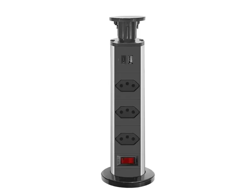 Tomada Elétrica Para Mesa Torre Usb Tipo C