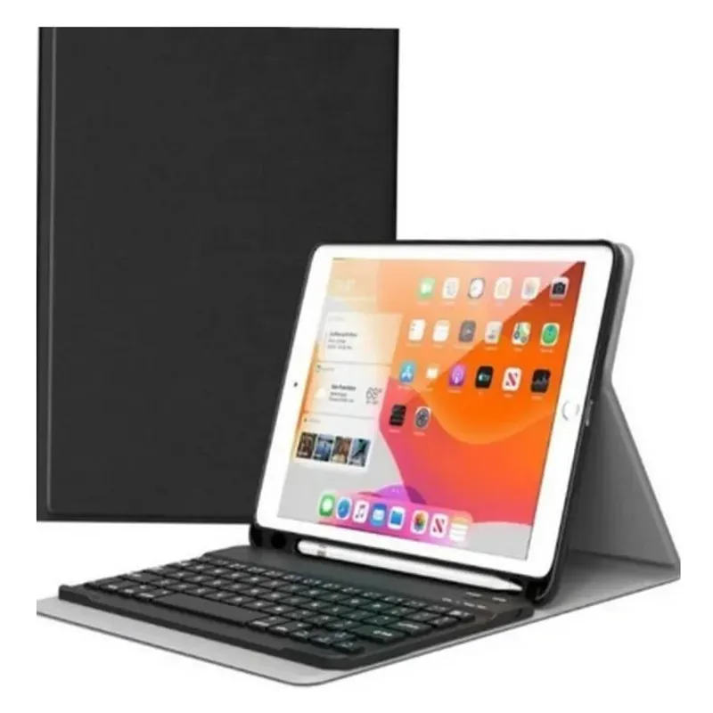 Capa Teclado P/ Ipad 7 8 9 Tela 10.2 Couro Bluetooth S/ Fio