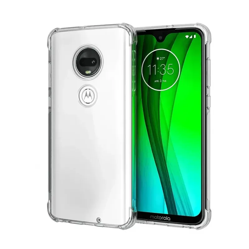 Capinha Silicone Transparente Antichoque Compatível Com Moto G7 Play Xt1952-2.