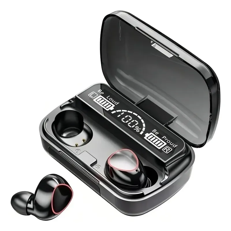 Fone De Ouvido Hold On Sem Fio M10 Tws Bluetooth 5.1 Com Microfone Preto Resistente E Água