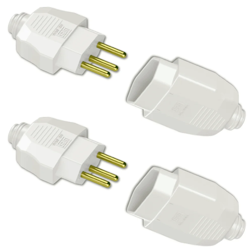 Kit Conjunto Fêmea + Macho 2p+t 10a 250vca Branco