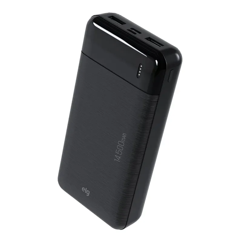 Power Bank Carregador Portátil, LED Indicador, 14500mah 10.5w, Turbo, Preto, Pb145bk, Elg