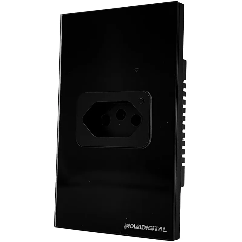 Tomada Inteligente 20a Medidor Compatível Com Google Home E Alexa Preto Novadigtal T20a-b