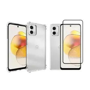 Kit 2 Em 1 Capa Capinha Anti Choque + Película 3d Vidro Moto G73