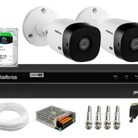 Kit 2 Câmeras Bullet VHL 1220 B Full HD 1080P Lite DVR Gravador Intelbras Mhdx 1204 4 Canais 2TB Sky