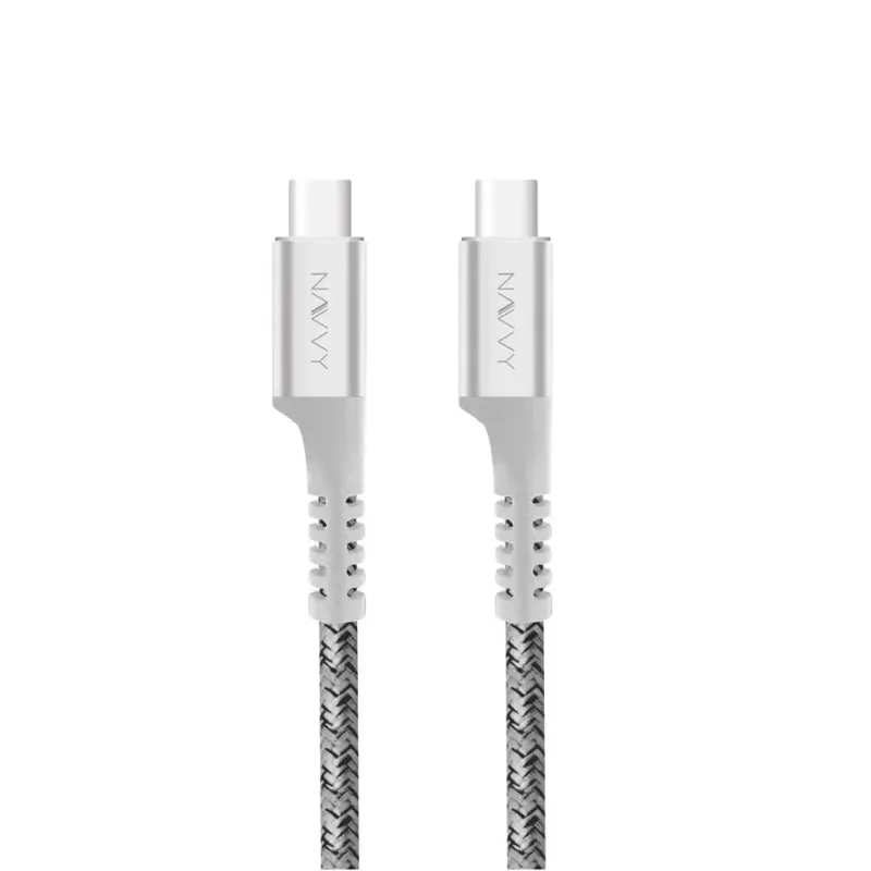Cabo Fish Kevlar - Branco - Tipo C/ Tipo C - 1m