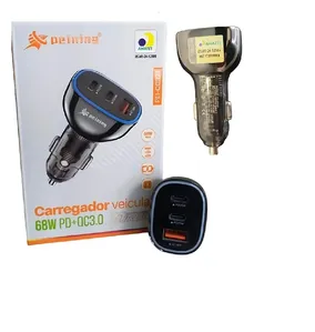 Carregador Veicular 68w Turbo Usb Tipo C
