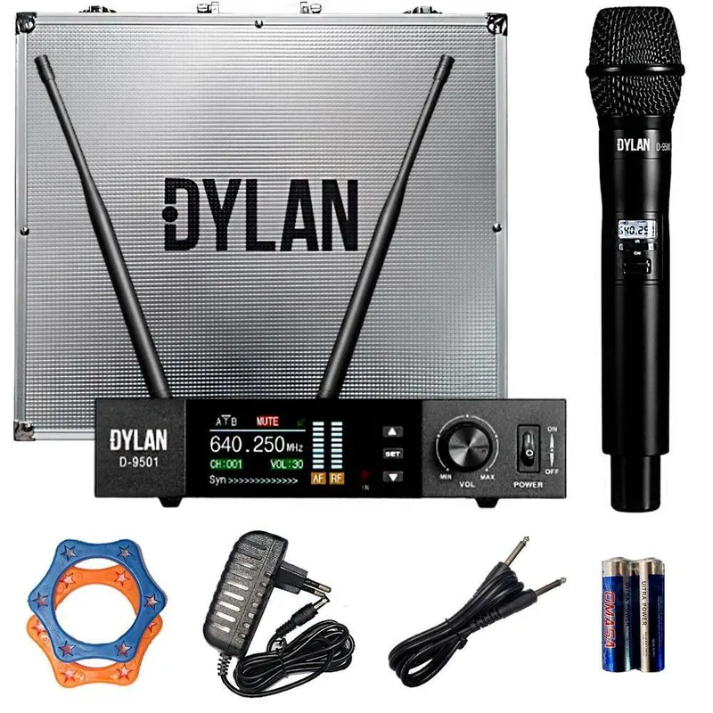 Microfone Sem Fio Dylan D9501, Uhf Digital, Dinâmico, Cardioide Profissional