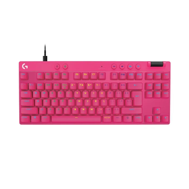 Teclado Gamer Logitech G PRO X TKL RAPID, Switches Magnético-analógicos, Modo Rapid Trigger, Layout US, Magenta - 920-013133