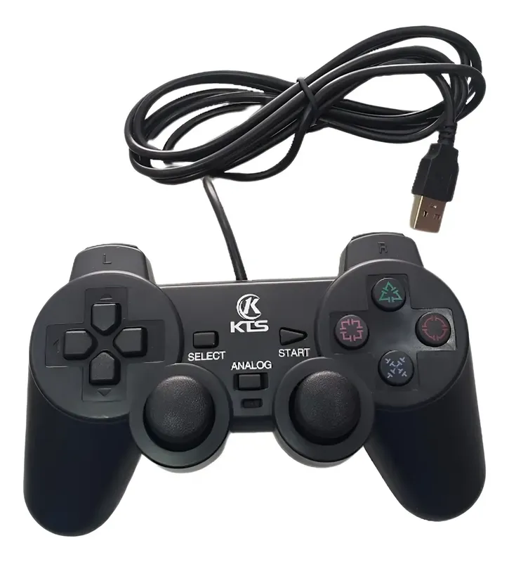Controle Usb Para PC Computado Joystick Dualshock Analógico Preto