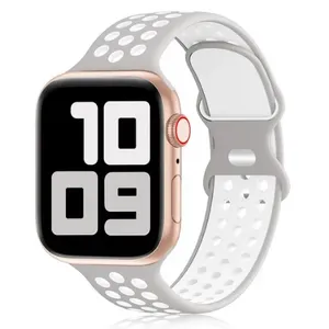 Multiira De Silicone Esportiva Para Apple Watch - Cinza Tamanho:38/40/41mm