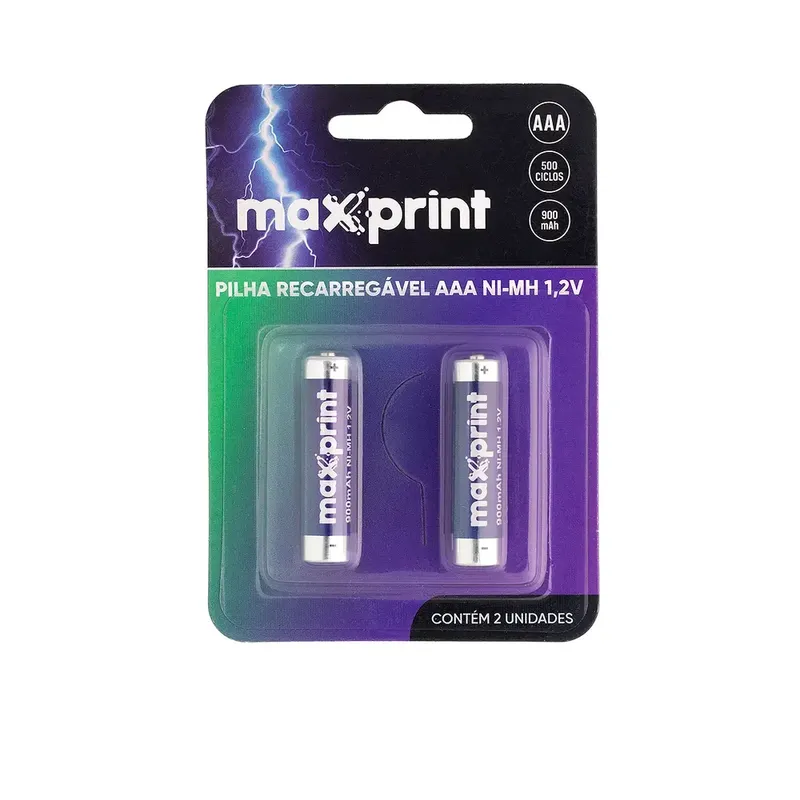 Pilha Recarregavel Maxprint Aaa 1,2v 900mah C/4