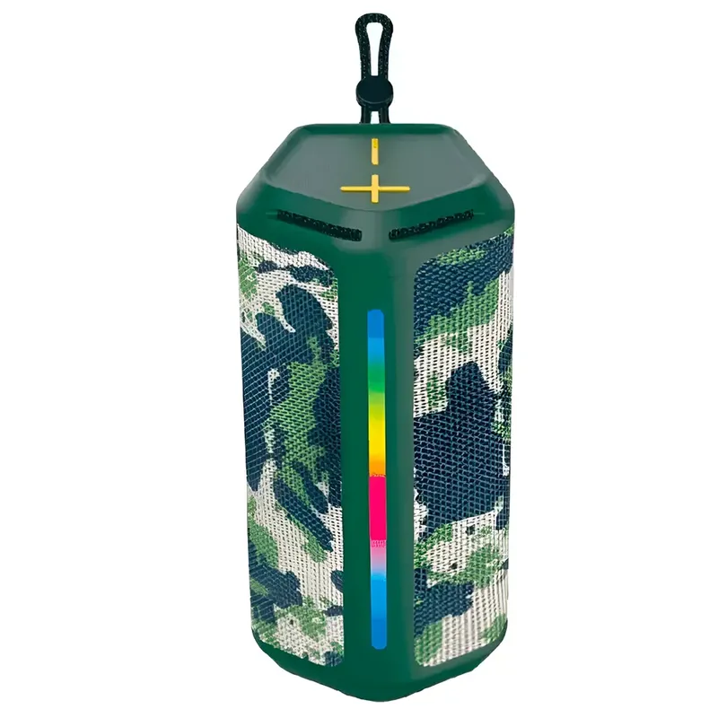 Caixa De Som Bluetooth Resistente À Água Portátil LED RGB Modelo:camuflado