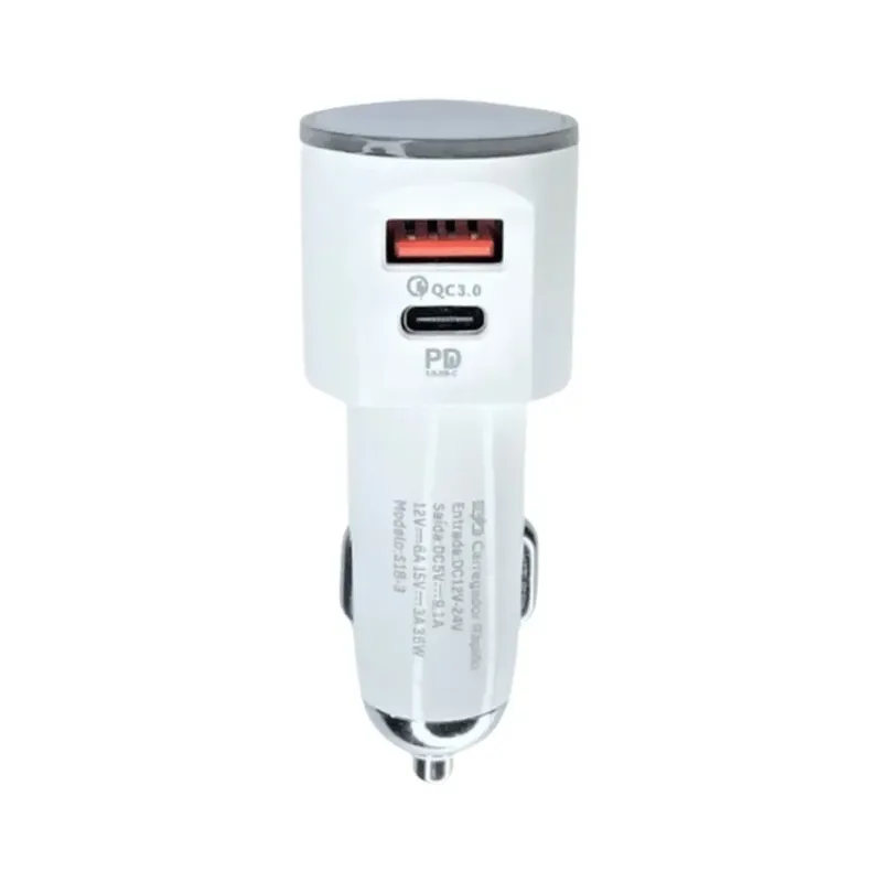 Carregador Veicular Pd + Qc 60w / 9.1a - Agold