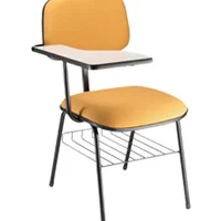 Cadeira Design Office Móveis Secretária Universitária, até 120kg, Base Fixa, Linha Square Amarelo