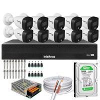 Kit 10 Cameras Intelbras, Full Color, Dvr Mhdx 16 Ch, Color Noite