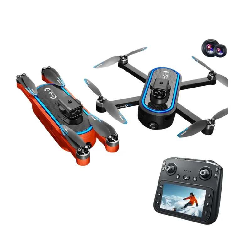 Drone S186 Com Tela – Câmera Dupla Hd, Wi-fi, Motor Brushless, 1 Bateria