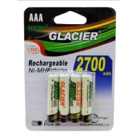 Kit 4 Pilhas Glacier, Recarregável, 2700mAh, AAA