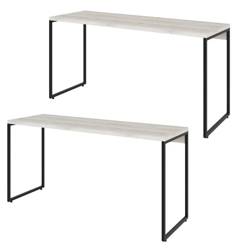 Kit 02 Mesas Escritório E Home Office Aspen 135 Cm C01 Onix