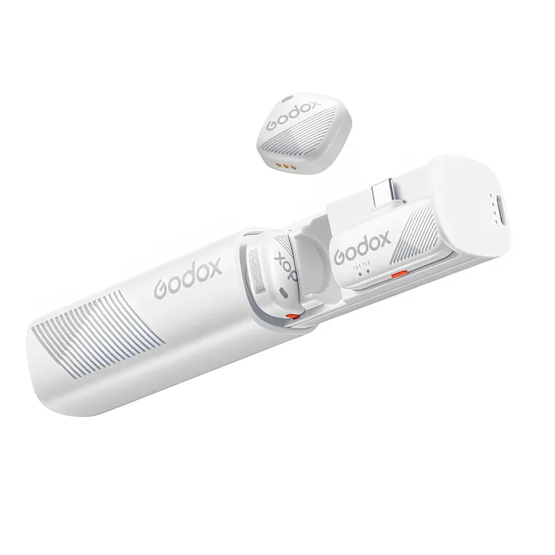 Microfone Sem Fio Godox Cube Sc Usb C Lapela 2.4ghz Branco