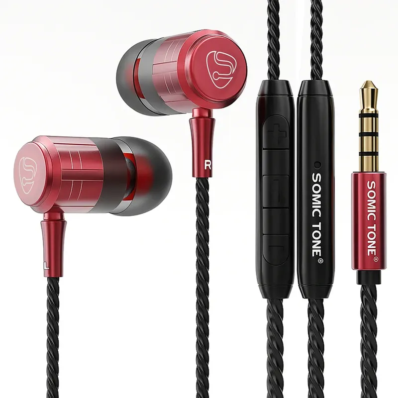 Fone De Ouvido In-ear Gamer Somic Tone Blackshark E72 Vermelho