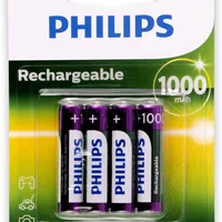 Pilha Recarregável Philips, AAA, Com 4 Palito, 1000MAH