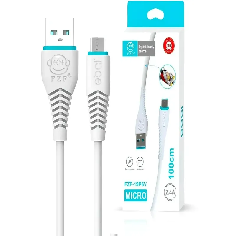 Cabo Carregador V8 Micro Usb 2.4a 1 Metro Ebai- Fzf-19p6v