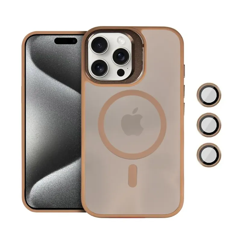 Capa Case Capinha Para Iphone 15 Pro Max - Magsafe Titanium Desert - Gshield
