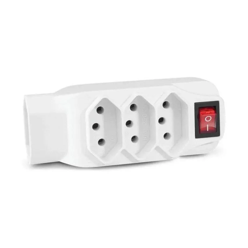 Adaptador Universal, 4 Tomadas, 2p+t, Com Interruptor Liga/Desliga