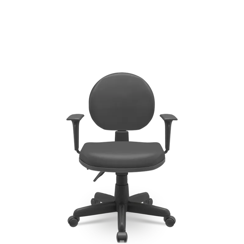 Cadeira Executiva Operativa Plus Lisa Plaxmetal Nr17 Back System, Couro Ecológico, Preto