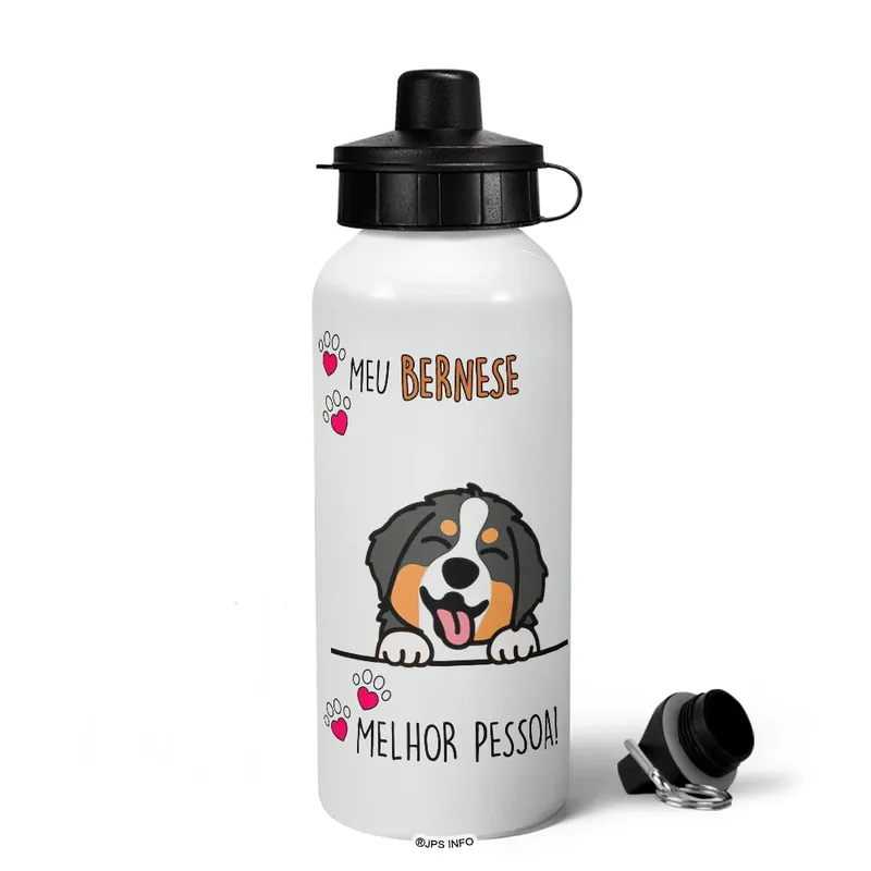 Garrafa Squeeze Mq Dog - Meu Bernese, Melhor Pessoa!