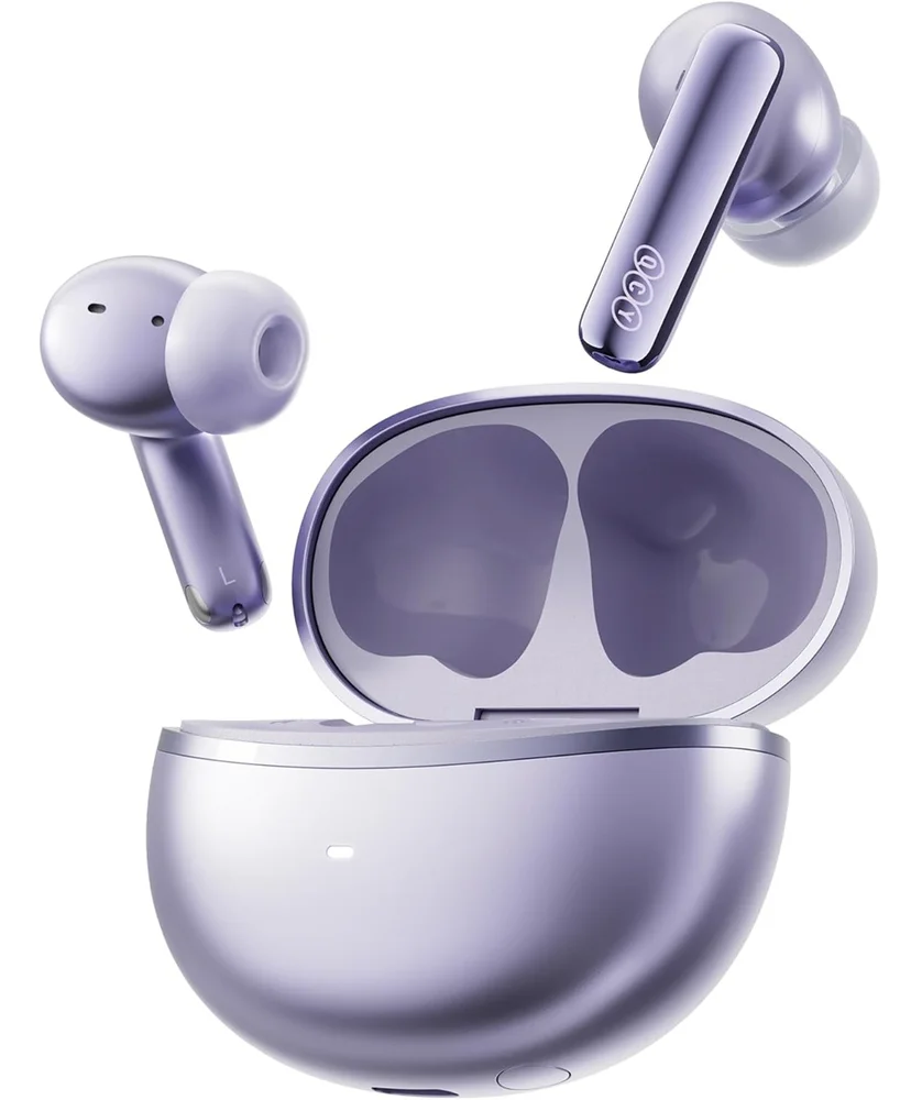 Fone De Ouvido Sem Fio Qcy Melobuds N70, Anc Cancelamento De Ruído Conexão Multiponto Ipx5 50h Roxo