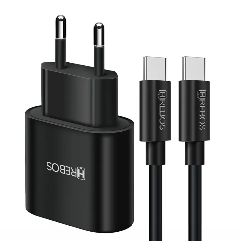 Fonte Carregador Usb-c Turbo 20w Volt Max Hrebos Crg-211 Preto