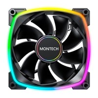Ventoinha Montech RX140, 140mm, PWM, ARGB, Lâmina Reversa, Preto - RX140 PWM Black