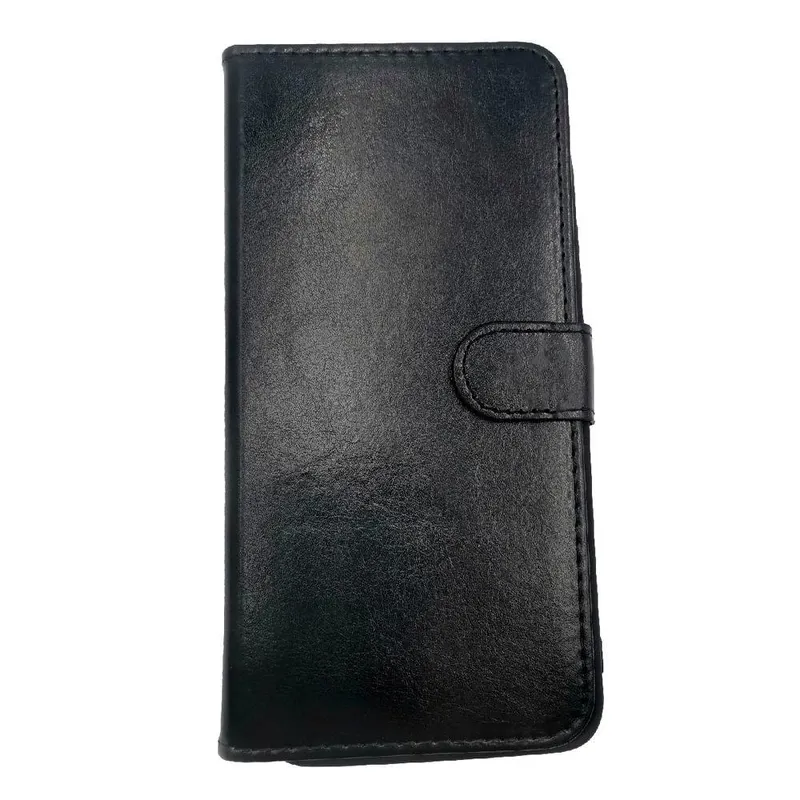 Capinha Capa Compatível Com Motorola Moto G55 5g Tela 6.5 Carteira Lisa Flip Case Cor:preto