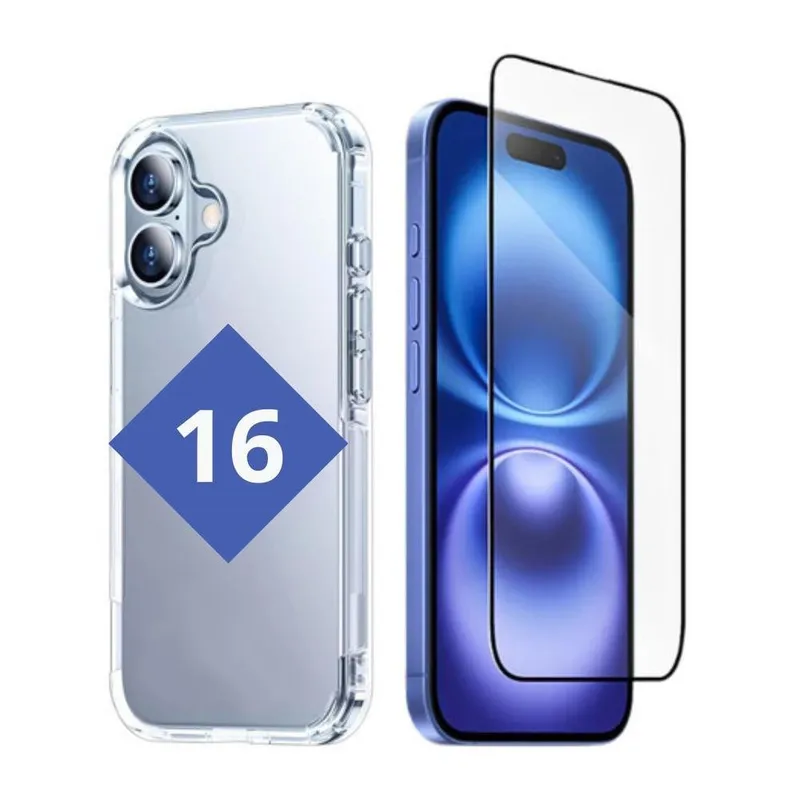 Capinha Transparente Para Iphone 16 + Película 3d Tela Toda