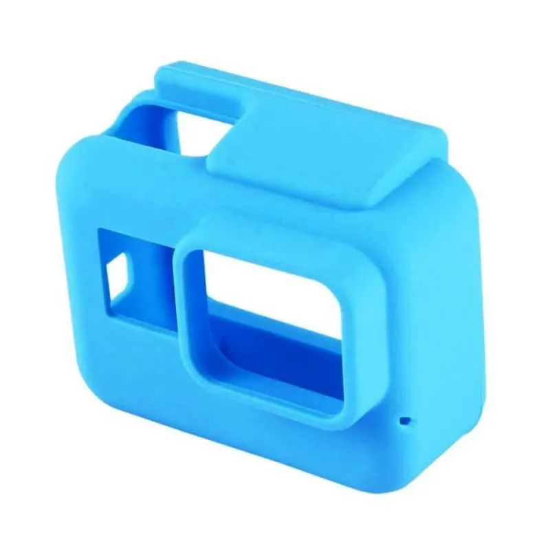 Capa Case Silicone Gopro Hero 7 6 5 Black Uso Com Frame De Montagem Cor Azul