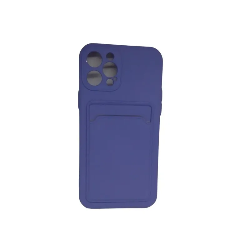 Capa Capinha Compatível Iphone 12 Pro Com Porta Cartões Cor:roxo