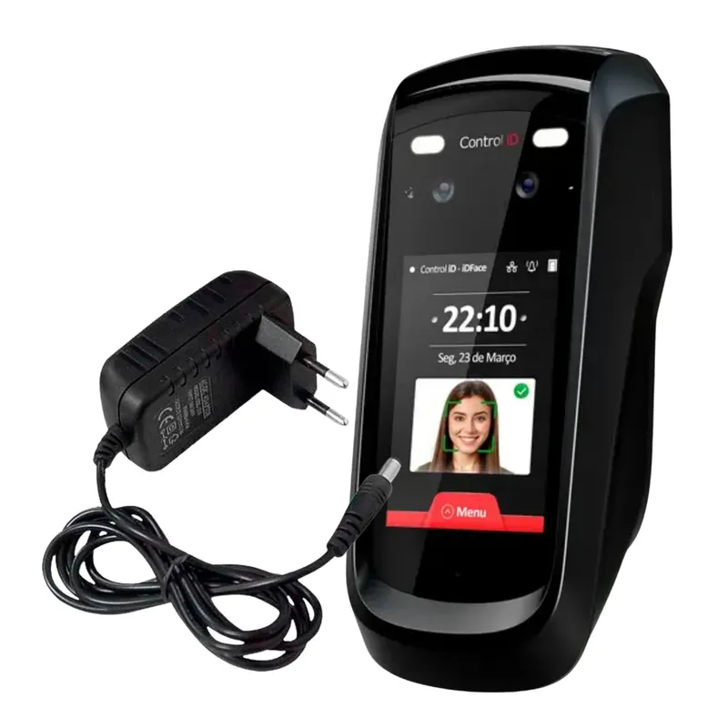 Controle De Acesso Facial Control Id Idface Pro – Reconhecimento Facial 10 Mil Faces + Fonte 12v 2a