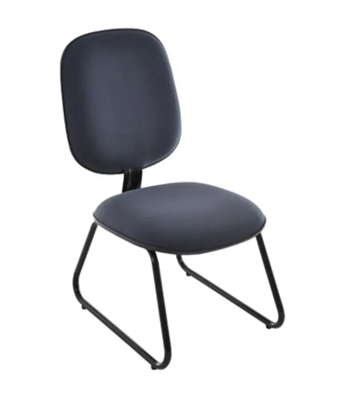 Cadeira Design Office Móveis, Até 120 Kg, Sem Braços, Uno - Preto