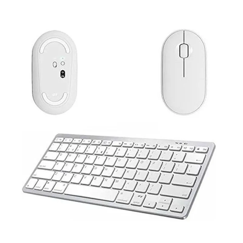 Teclado E Mouse Bluetooth, Sup P/ipad Air 5 10,9 2022 Branco