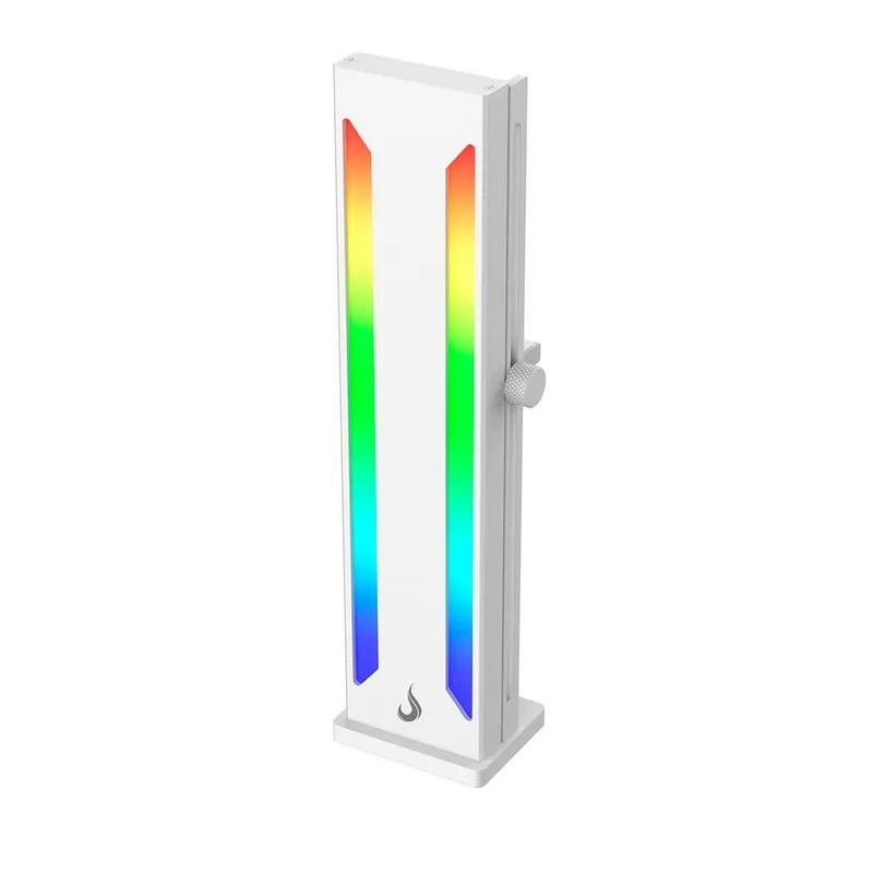 Suporte para GPU Rise Mode, ARGB, 500mm, Aura V2, Branco - RM-SPVG-02-ARGB-W