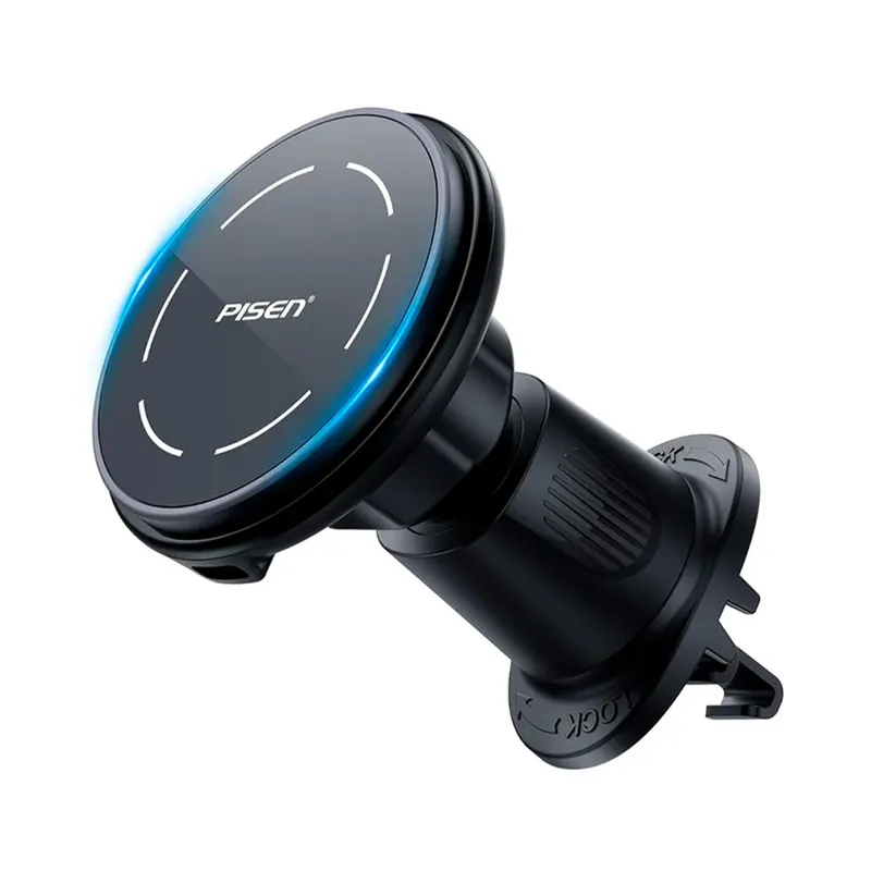 Suporte/Carregador Sem Fio Pisen Tpc70 15W p/Carro Preto