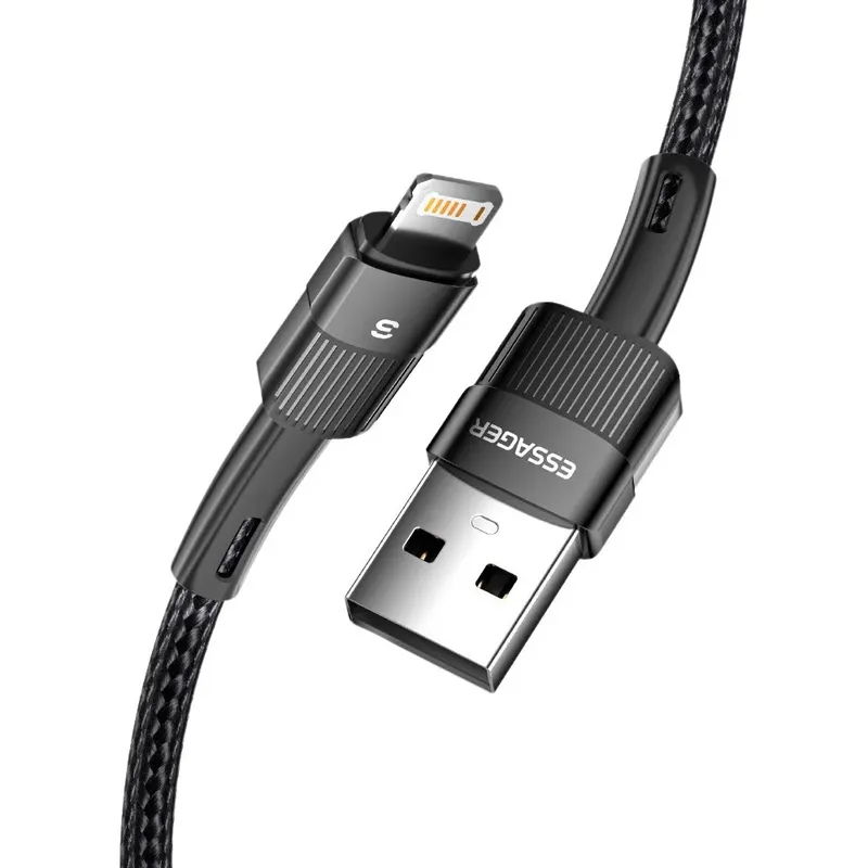 Cabo Lightning Essager 2.4a Reforçado 1 Metro Carregamento Rápido E Alta Durabilidade