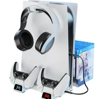 Carregador Base Cooler Controle Compativel Playstation Ps5 FAT SLIM Branco