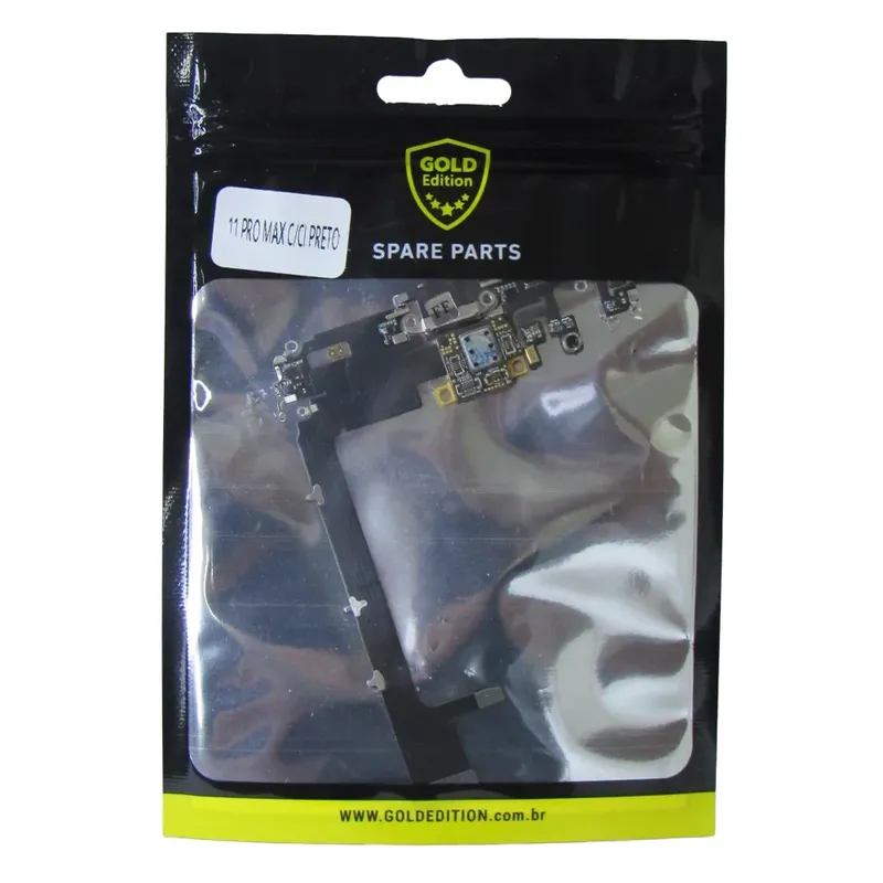 Flex De Carga Conector Gold Para Iphone 11 Pro Max Com Ci