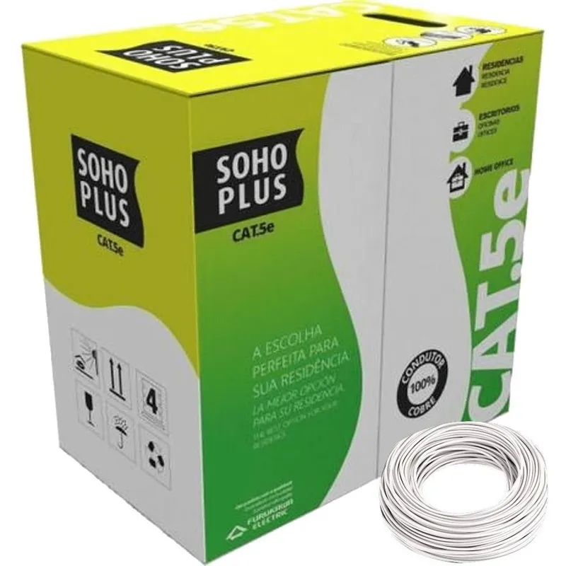 Caixa De Cabo De Rede CAT5e, Furukawa Sohoplus, Utp 305mts Utp Cor:branco