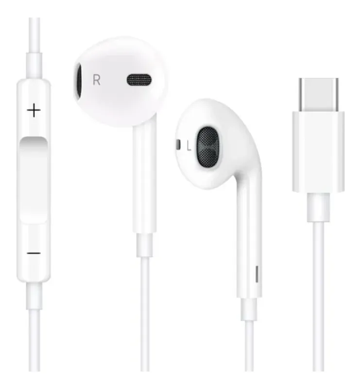 Fones De Ouvido Com Fio Tipo C Intra Auricular Microfone Integrado Compativel Iphone 15 15 Pro 15 Pro Max 16 16 Pro Max Com Fio Fones Estéreo