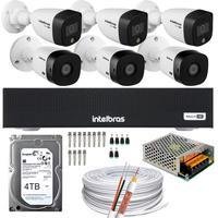 Kit Intelbras 6 Câmeras, 3 Câmeras Full Color, 3 Câmeras 1220B FULL HD + DVR Mhdx 3008-c, HD 4TB